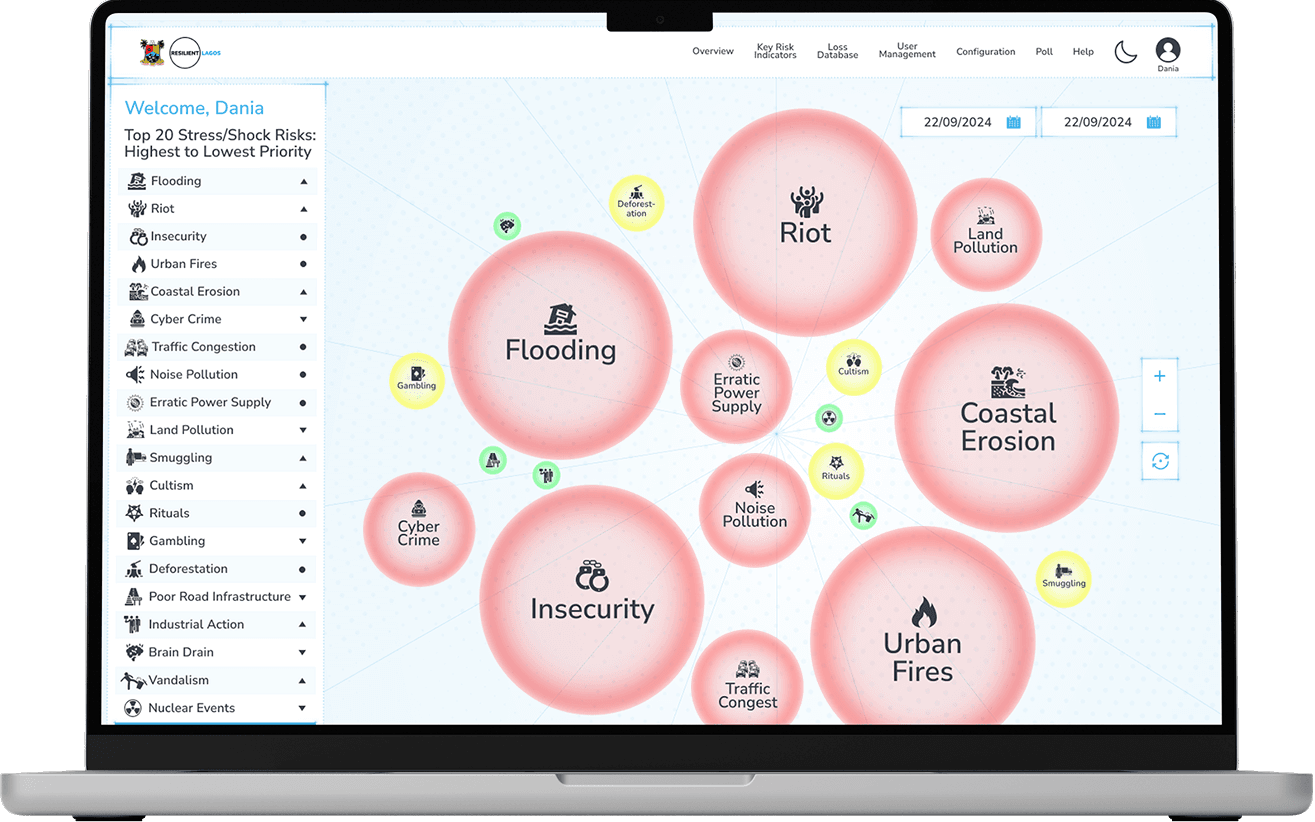 Lagos State Resilience System shown on a MacBook